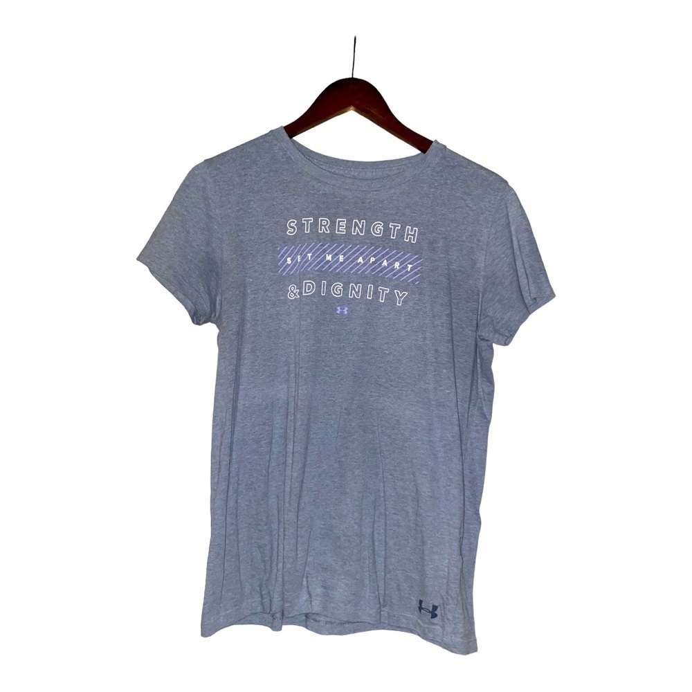 Under Armour Strength & Dignity Tee Shirt Classic Short Sleeve Workout Women M